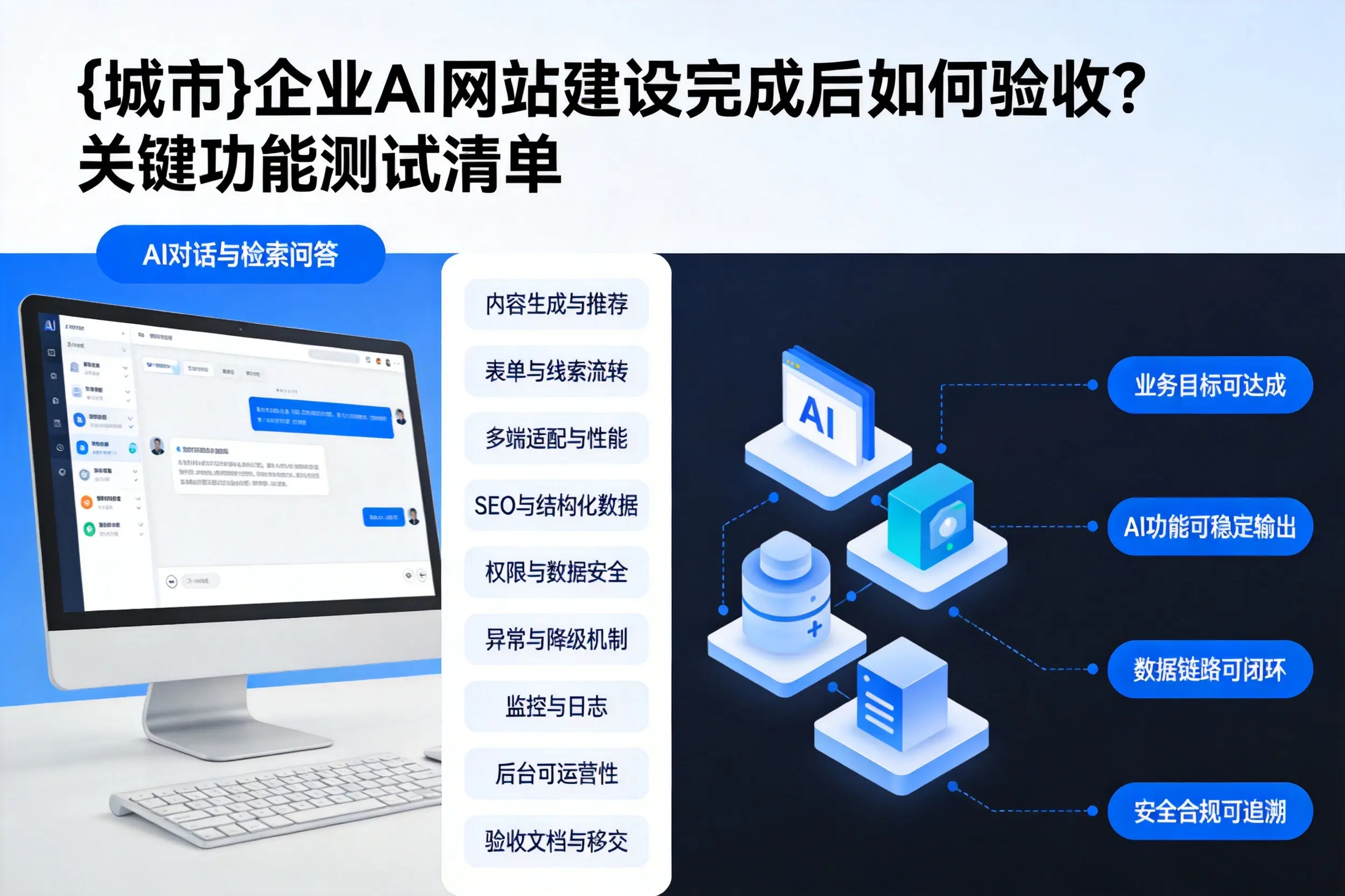 新乡企业AI网站建设完成后如何验收?关键功能测试清单