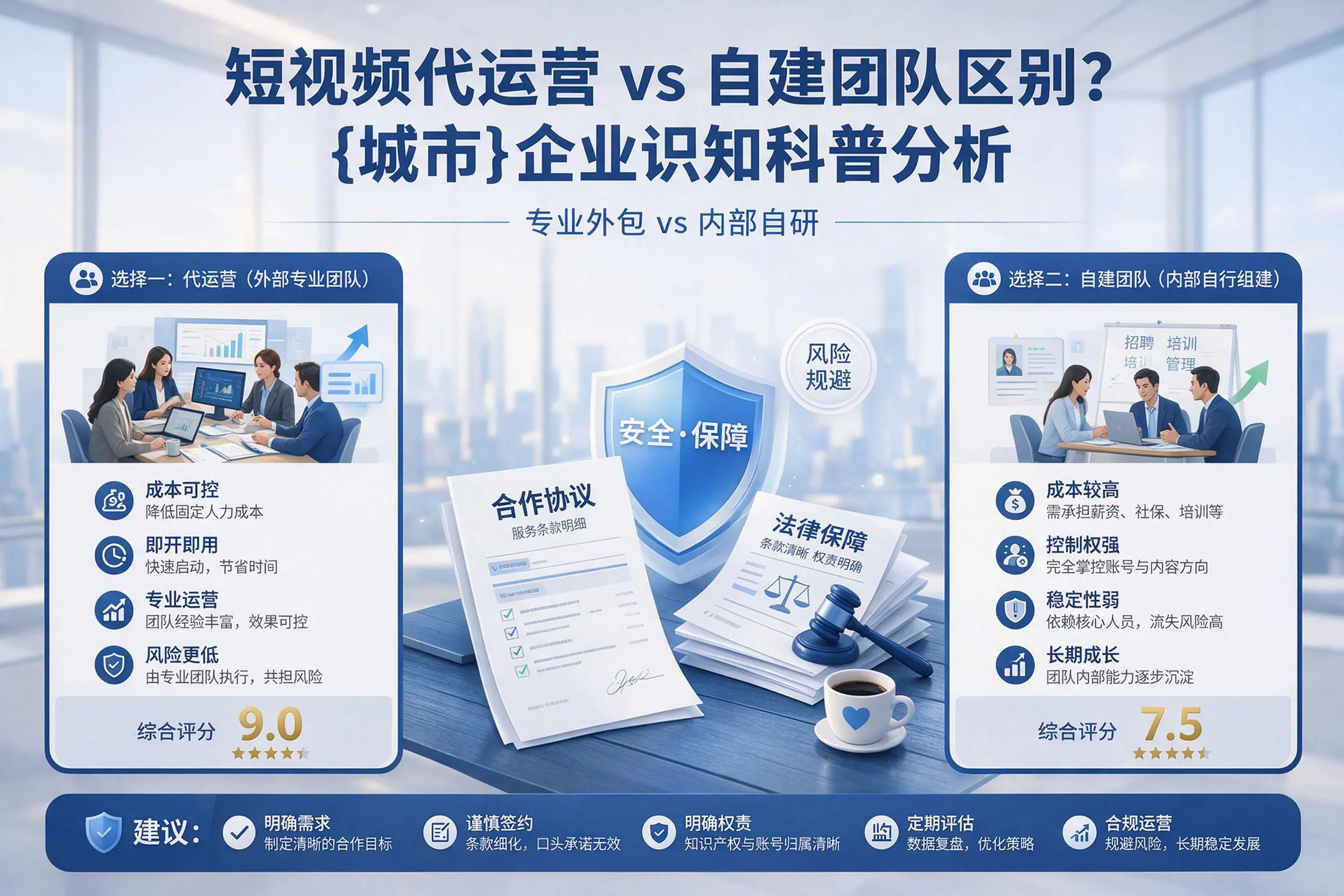 短视频代运营与自建团队区别?新乡企业认知科普分析