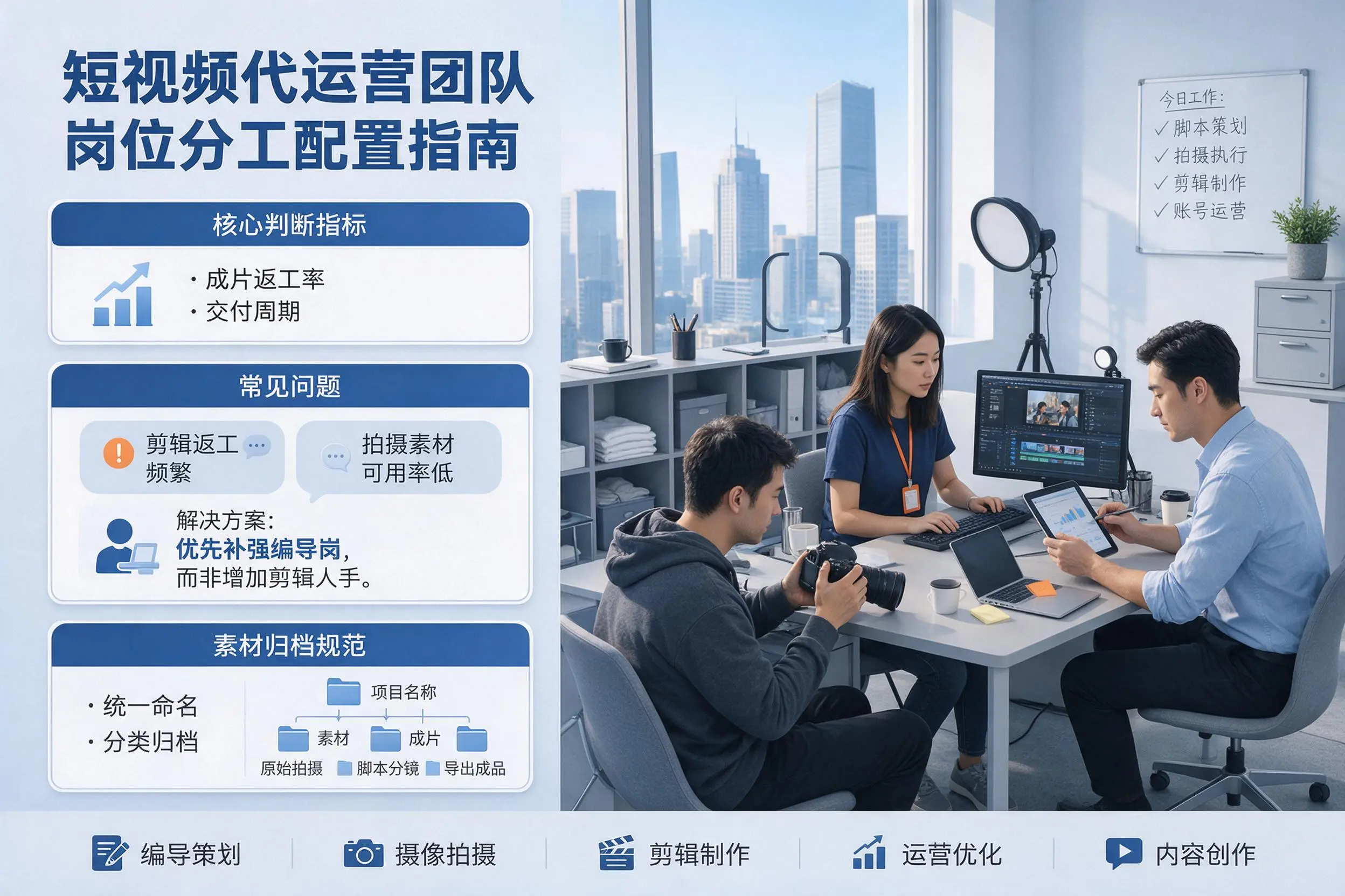 短视频代运营团队如何配置？新乡企业岗位分工科普说明