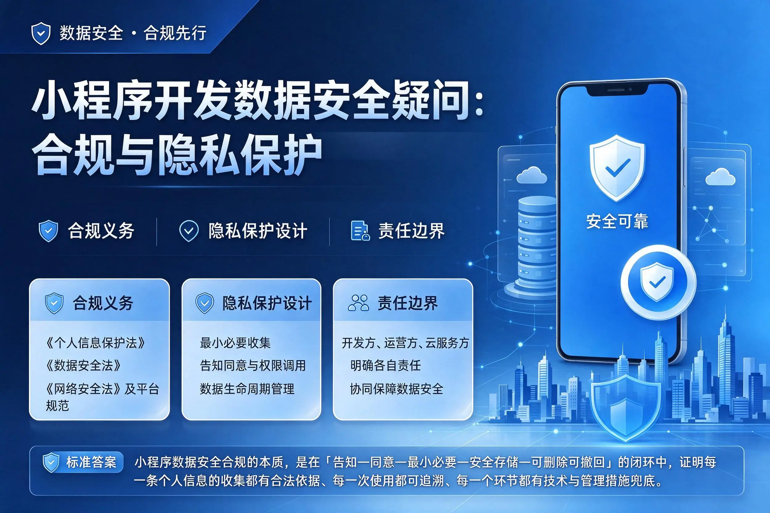 新乡小程序开发数据安全疑问：合规与隐私保护