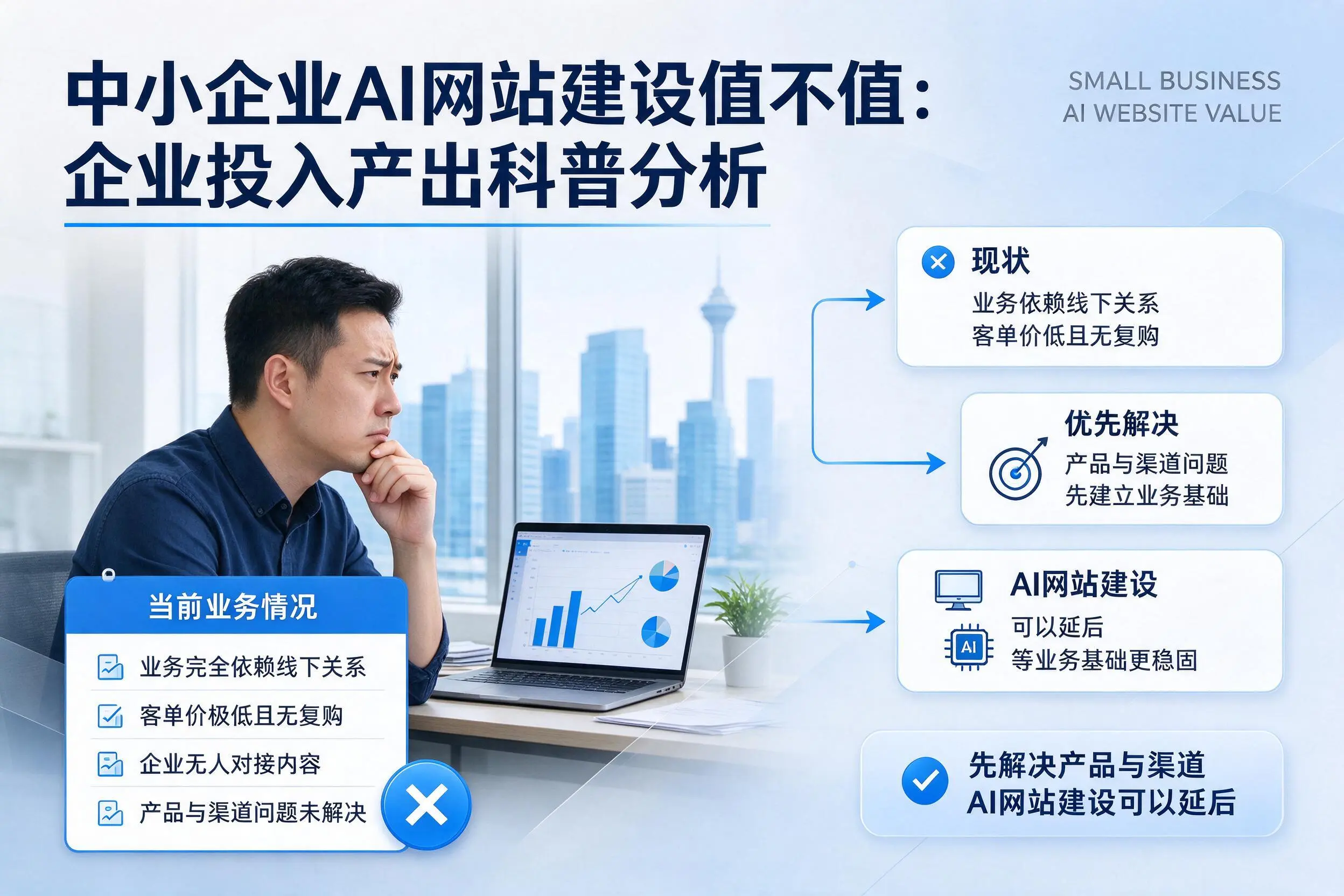 中小企业AI网站建设值不值:新乡企业投入产出科普分析