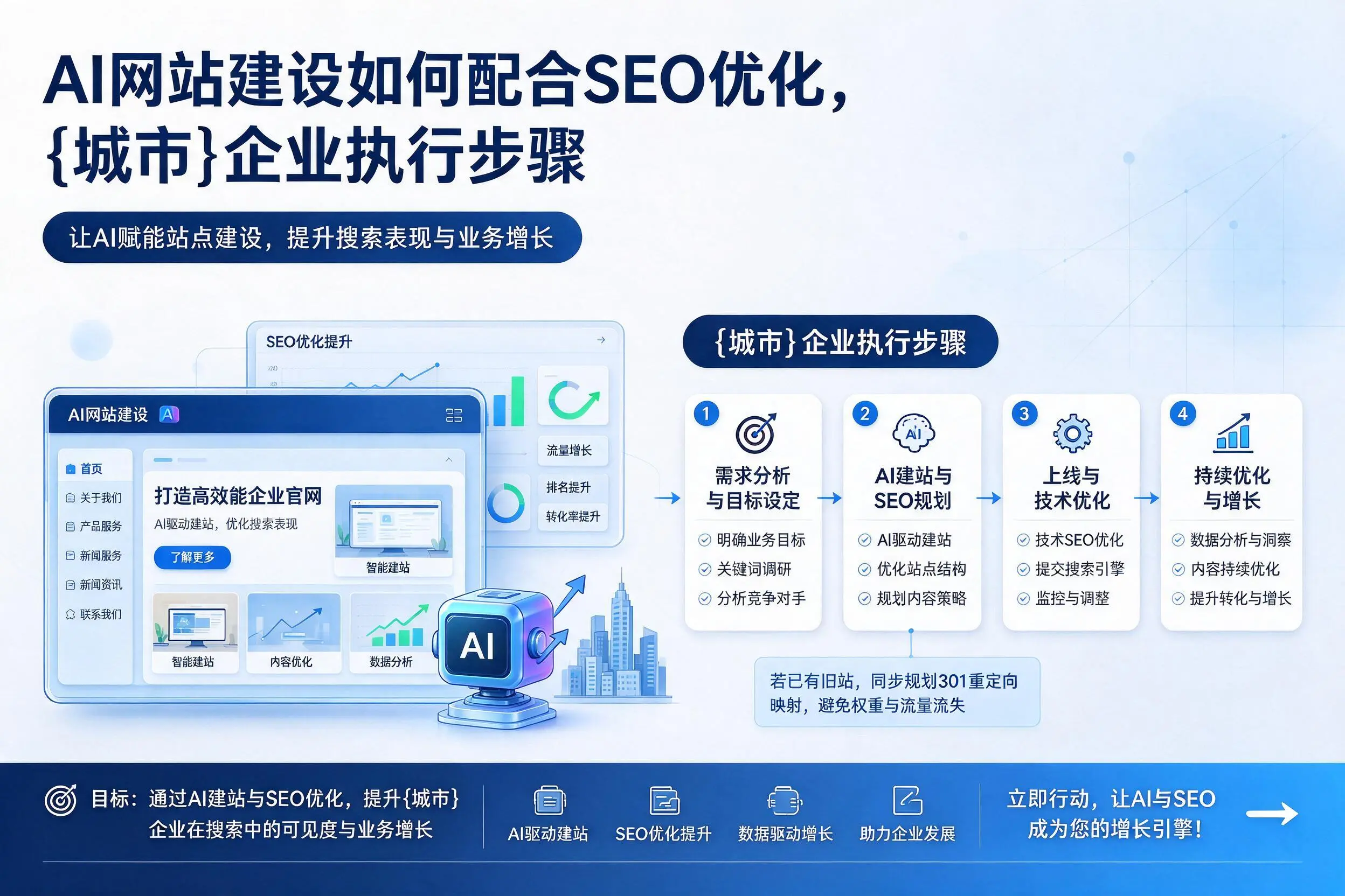 AI网站建设如何配合SEO优化，新乡企业执行步骤