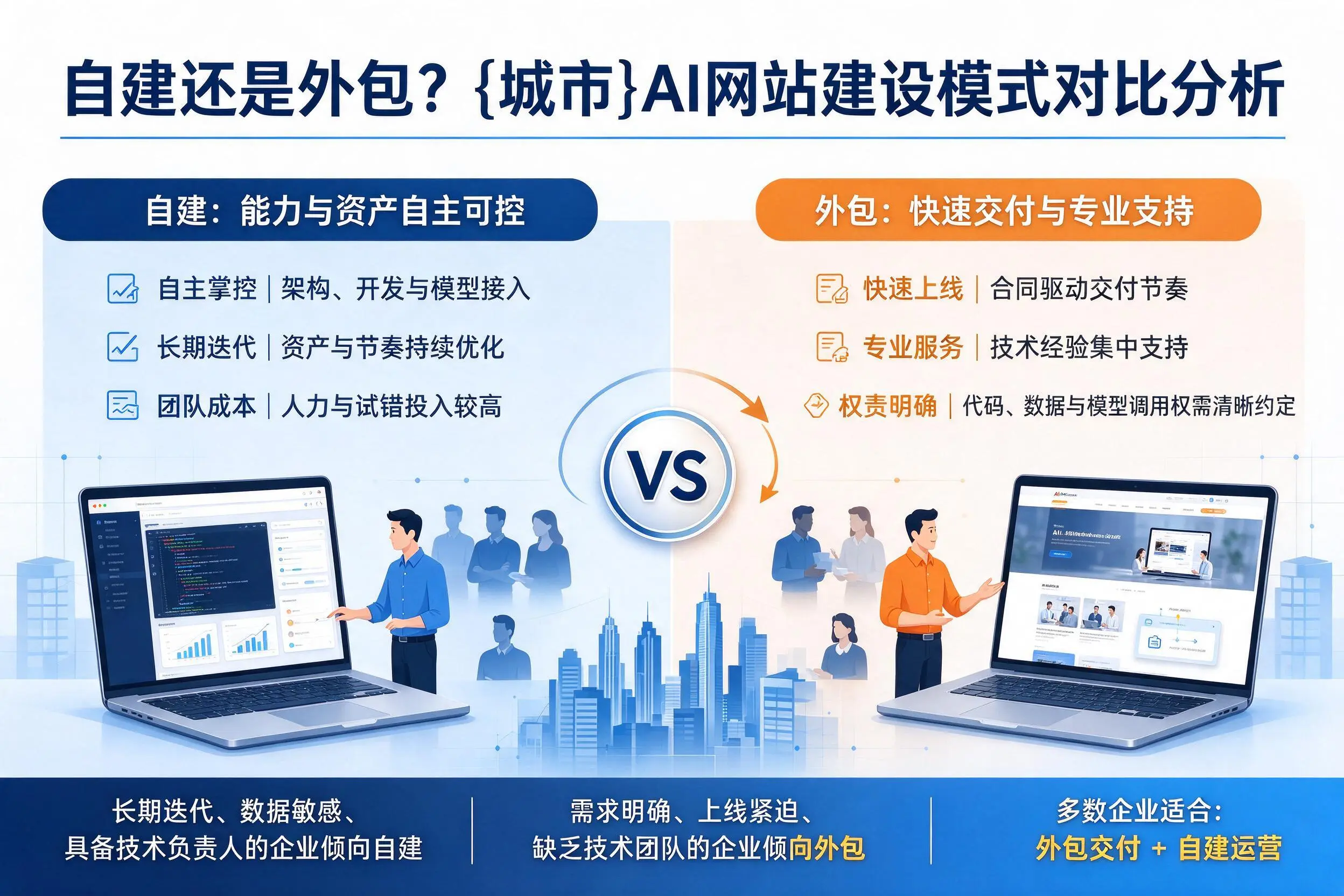 自建还是外包?新乡AI网站建设模式对比分析